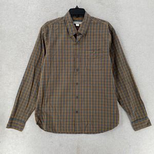 New OUTERKNOWN Shirt Mens MED Long Sleeve Button Up‎ Plaid Organic Cotton Hemp